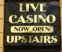 Metal Sign with Gold Vinyl Lettering