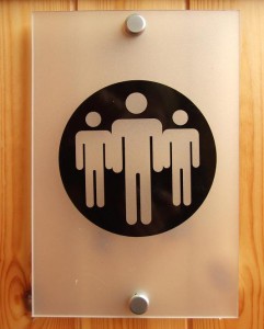 Opaque glass plaque with symbol