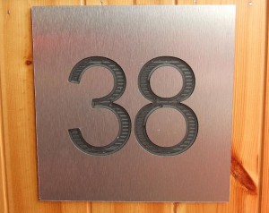 Immitation brushed stainless steel with engraving