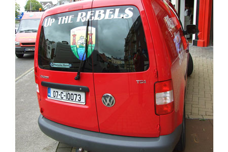 Up the rebels van back