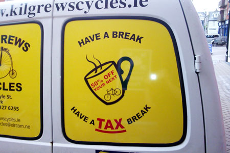 Kilgrews Cycles window graphic